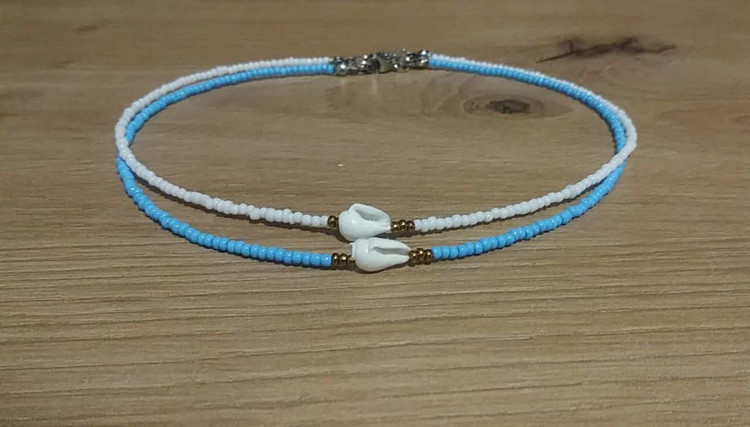 گردنبند تک رنگ صدفی صدفی